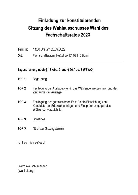 20230919 - Einladung konstituierenden Sitzung