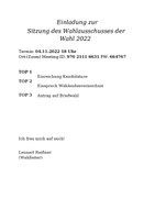 20221104 - Einladung Wahlausschuss